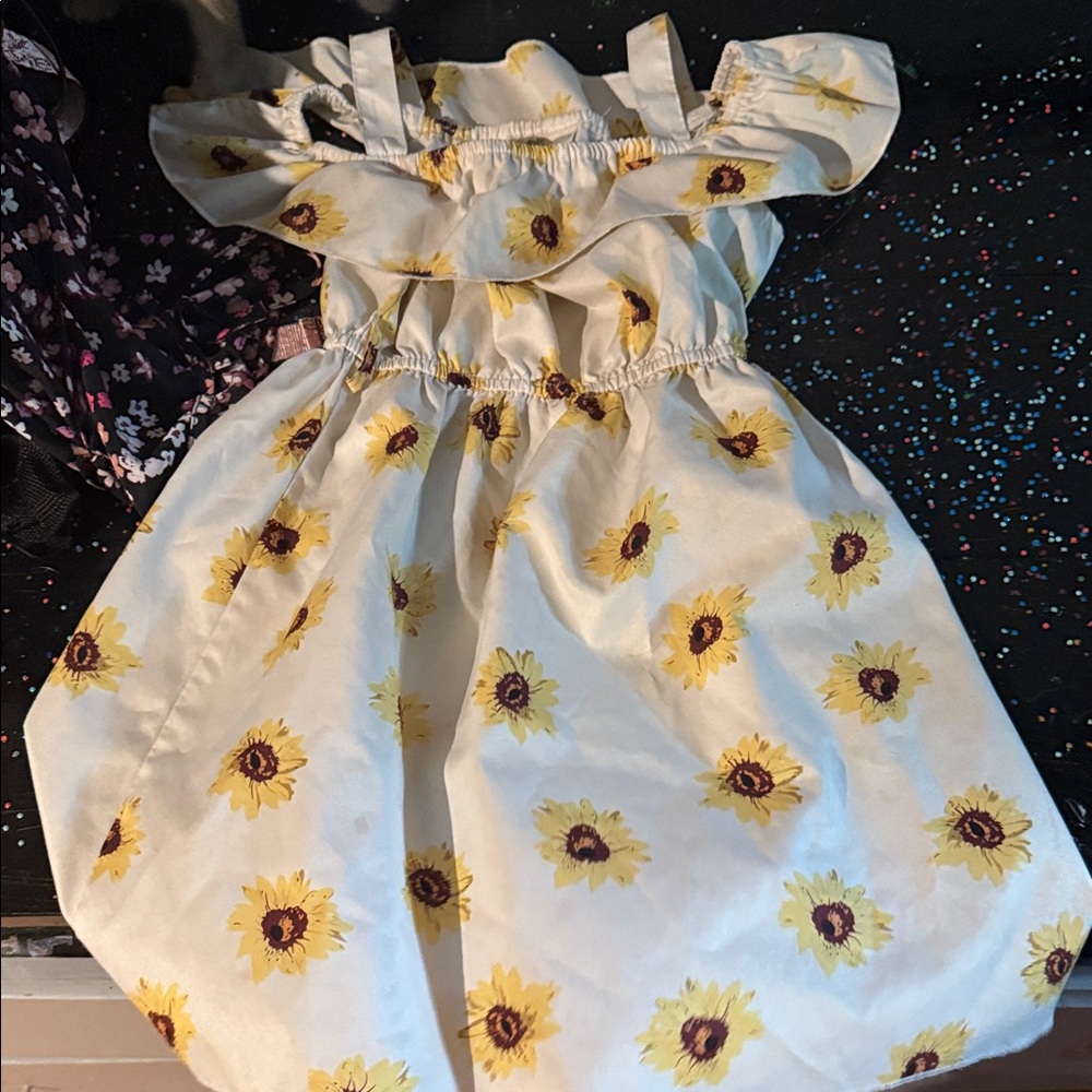 Charming Sunflower Kids Casual Dress